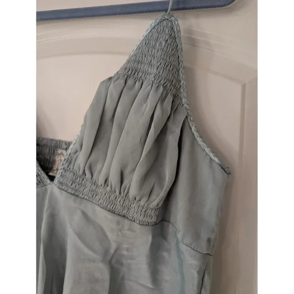 Intimately Free People Dusty Blue Smocked V-Neck Lyric Cami Top XL y2k NEW - Picture 4 of 8